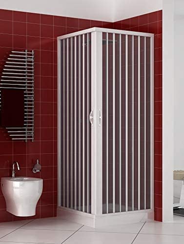 Box doccia in PVC angolare con apertura a soffietto 80 x 80 modello Delfino