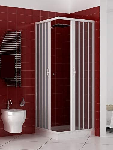 Box doccia in PVC angolare con apertura a soffietto 80 x 80 modello Delfino