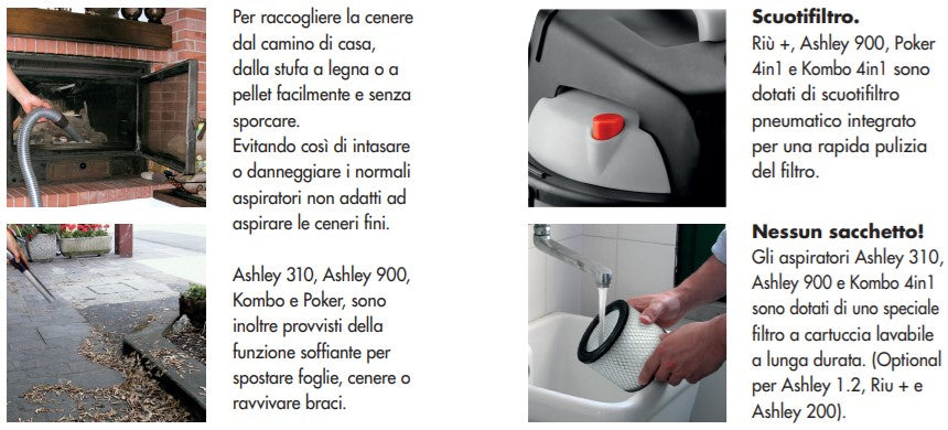 Aspiratutto Aspiracenere aspiraliquidi e soffiatore Lavor Ashley Kombo 4 in 1 COD. 8.243.0024