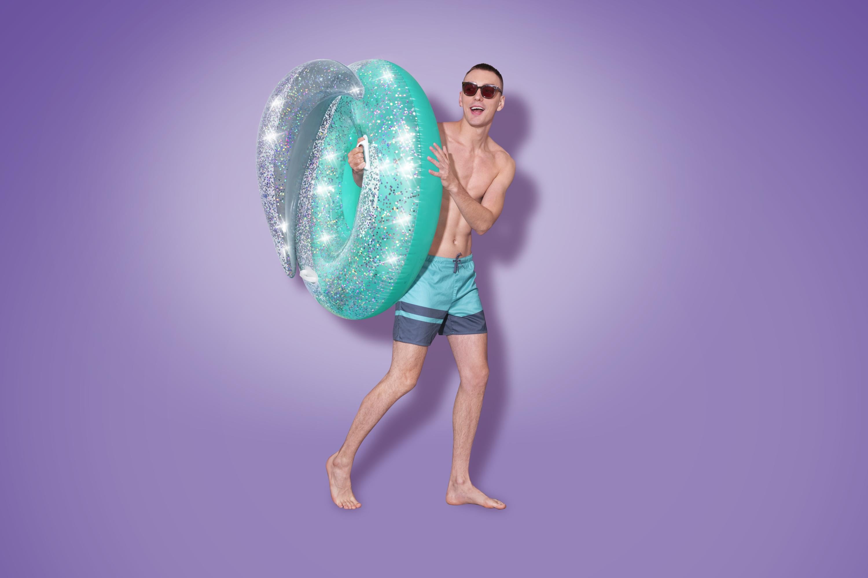 Poltrona ciambella gonfiabile galleggiante Glitter Dream BestWay 43509