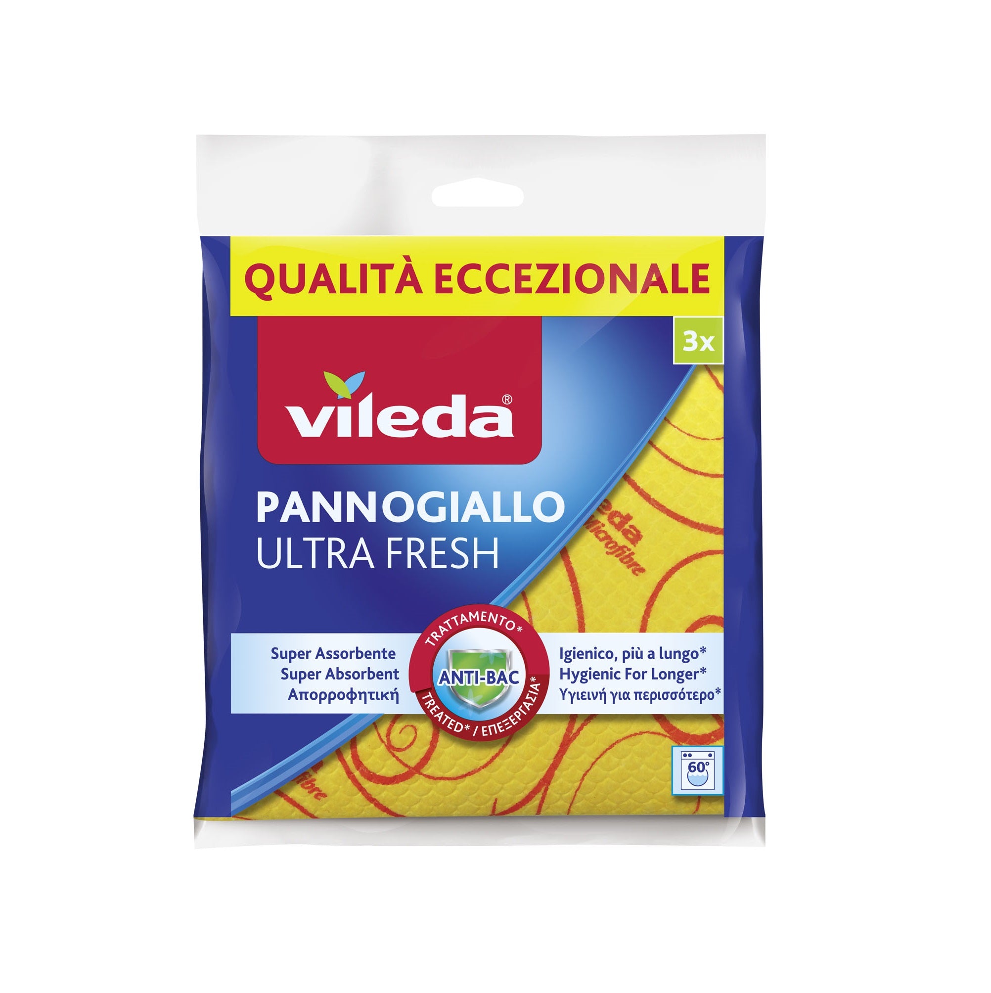 Panno vileda per asciugare spolverare e pulire Conf. 3 Pz.