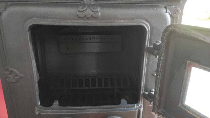 Stufa riscaldamento a Legna in ghisa e ottone 6 kW riscaldamento vintage old style Parlor small
