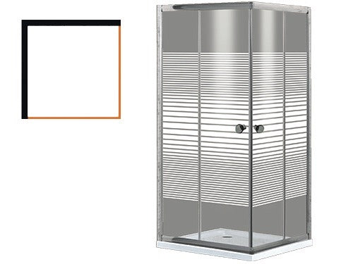 Box doccia in vetro con 2 ante scorrevoli modello ORCHIDEA 80x80xH190 cm