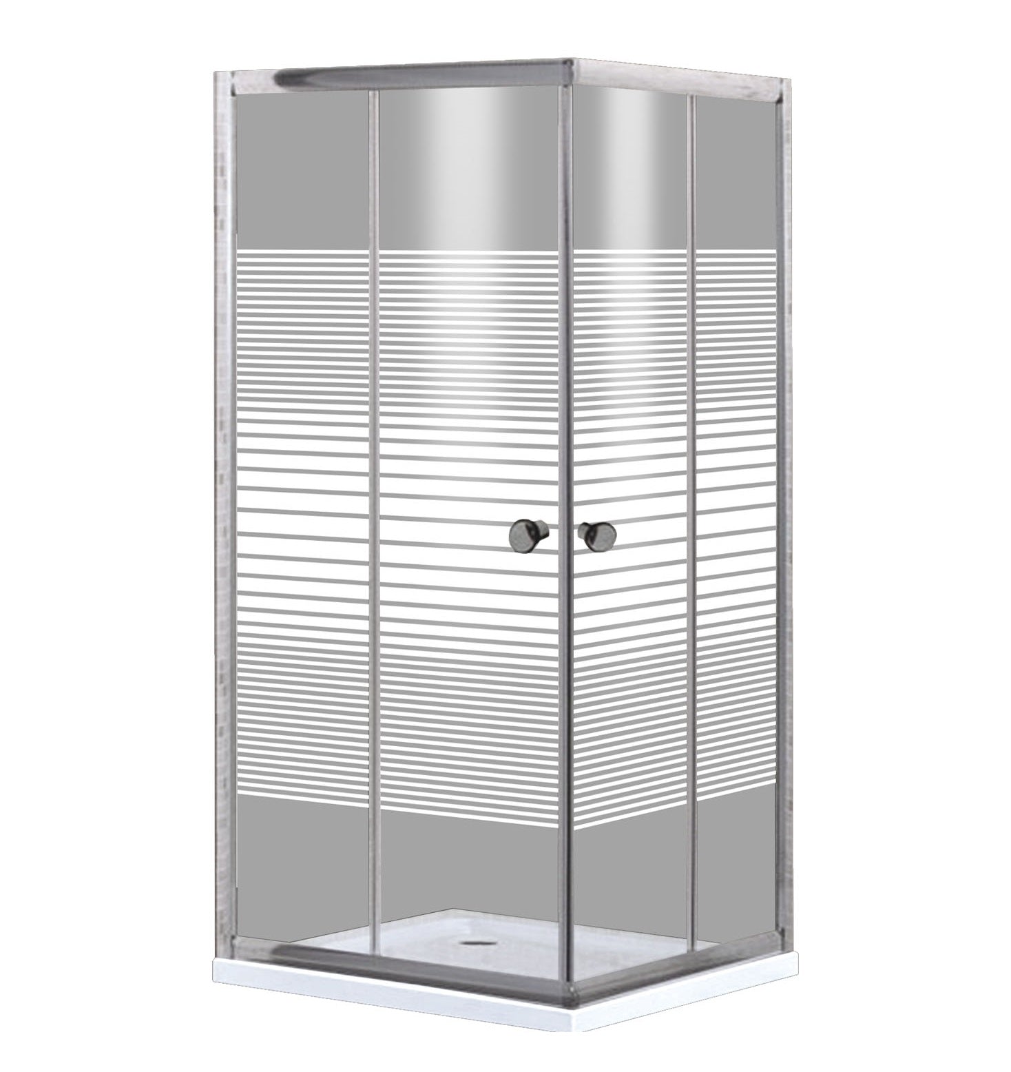 Box doccia in vetro con 2 ante scorrevoli modello ORCHIDEA 80x80xH190 cm