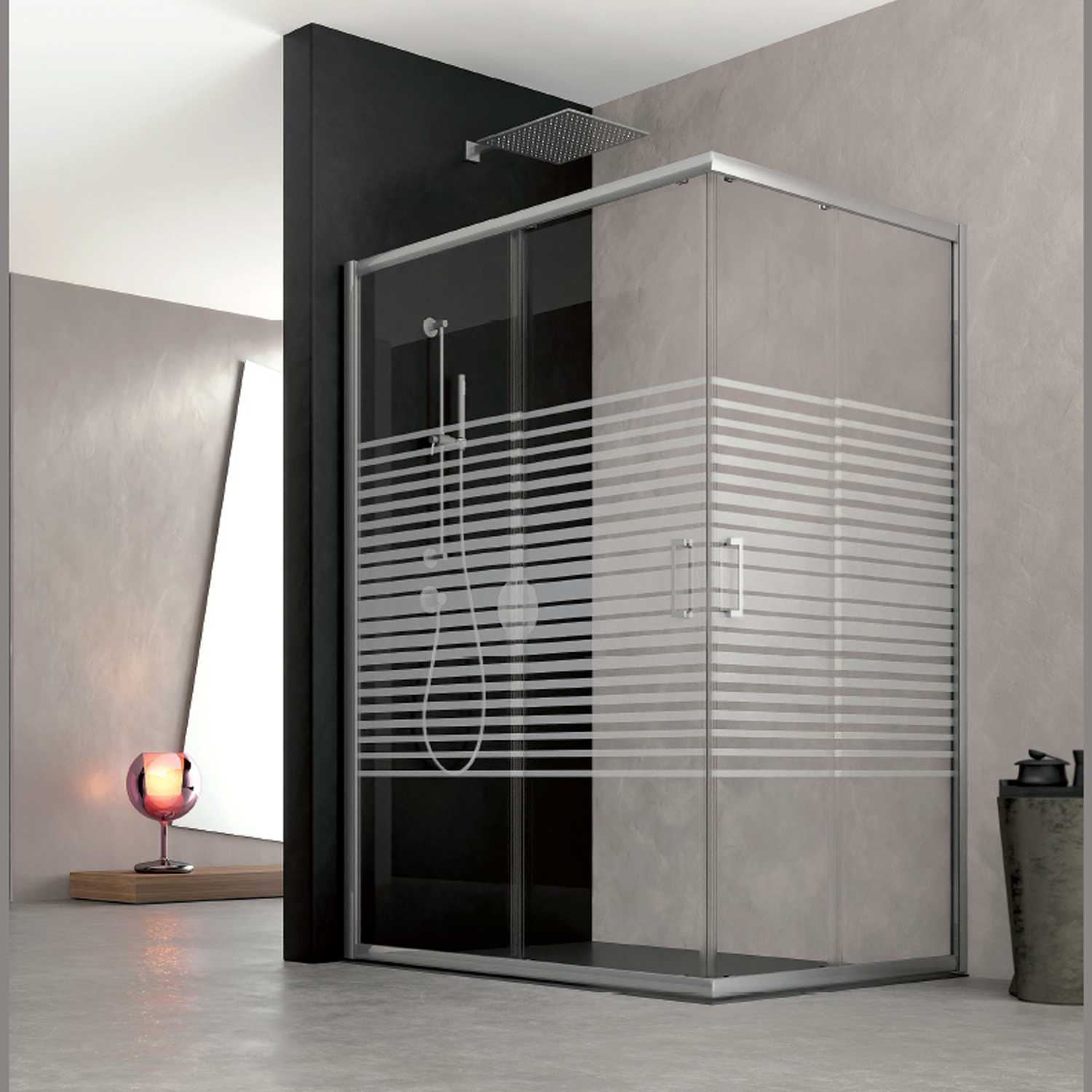 Box doccia in Vetro con 2 ante scorrevoli Modello IBISCO 100x80xH190 cm