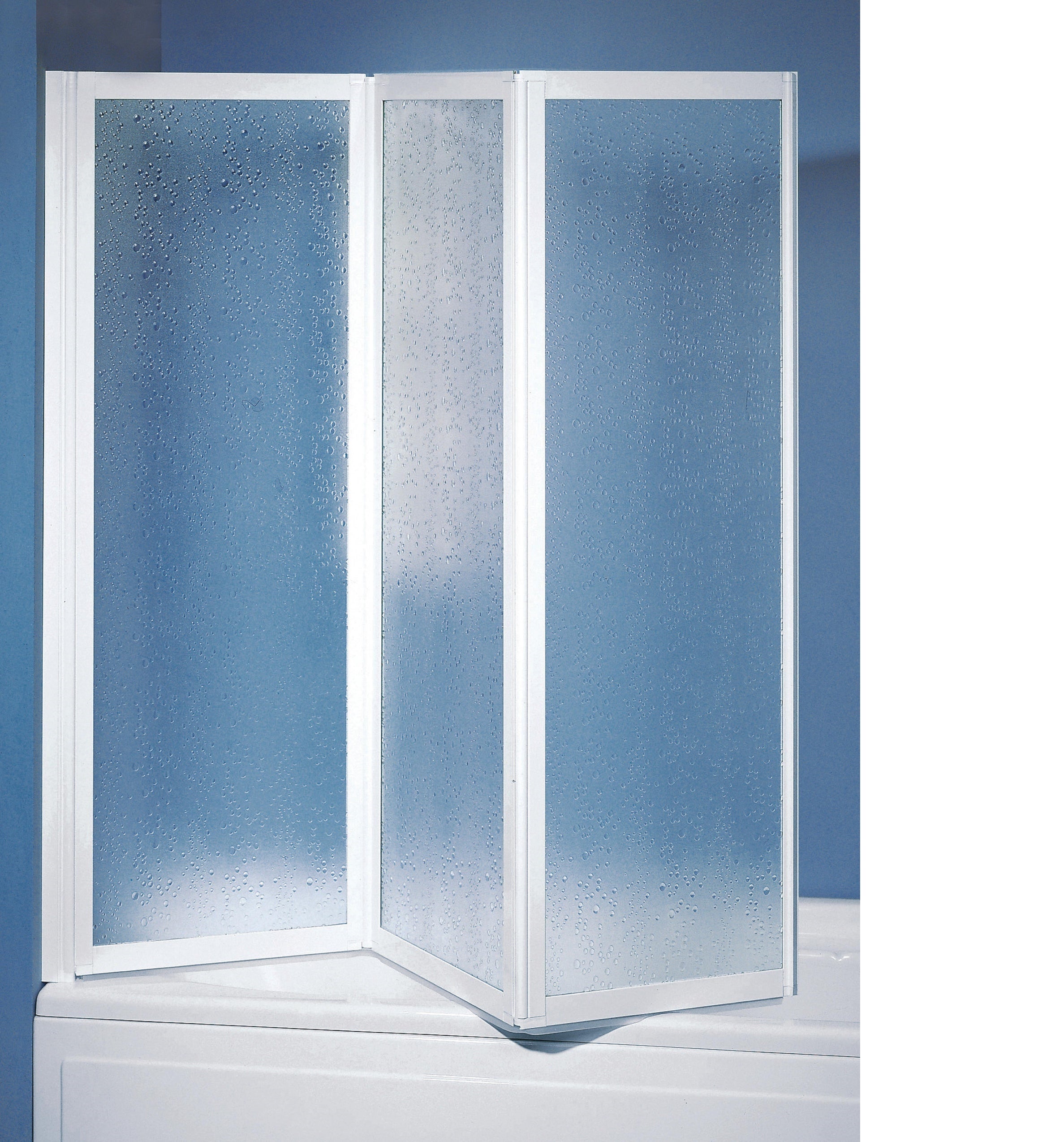 Box doccia per vasca a parete in alluminio a 3 ante