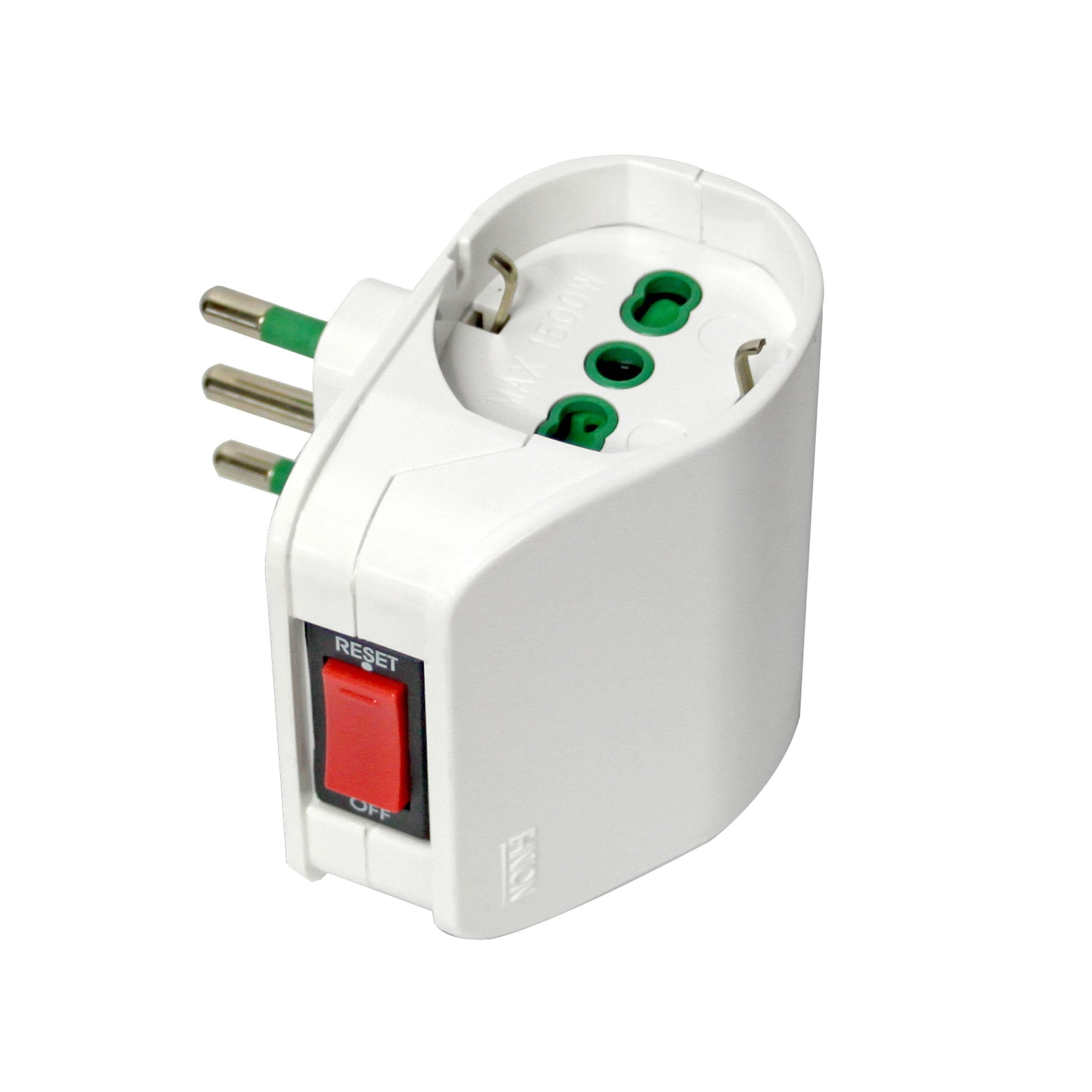 Adattatore presa doppia con interruttore automatico