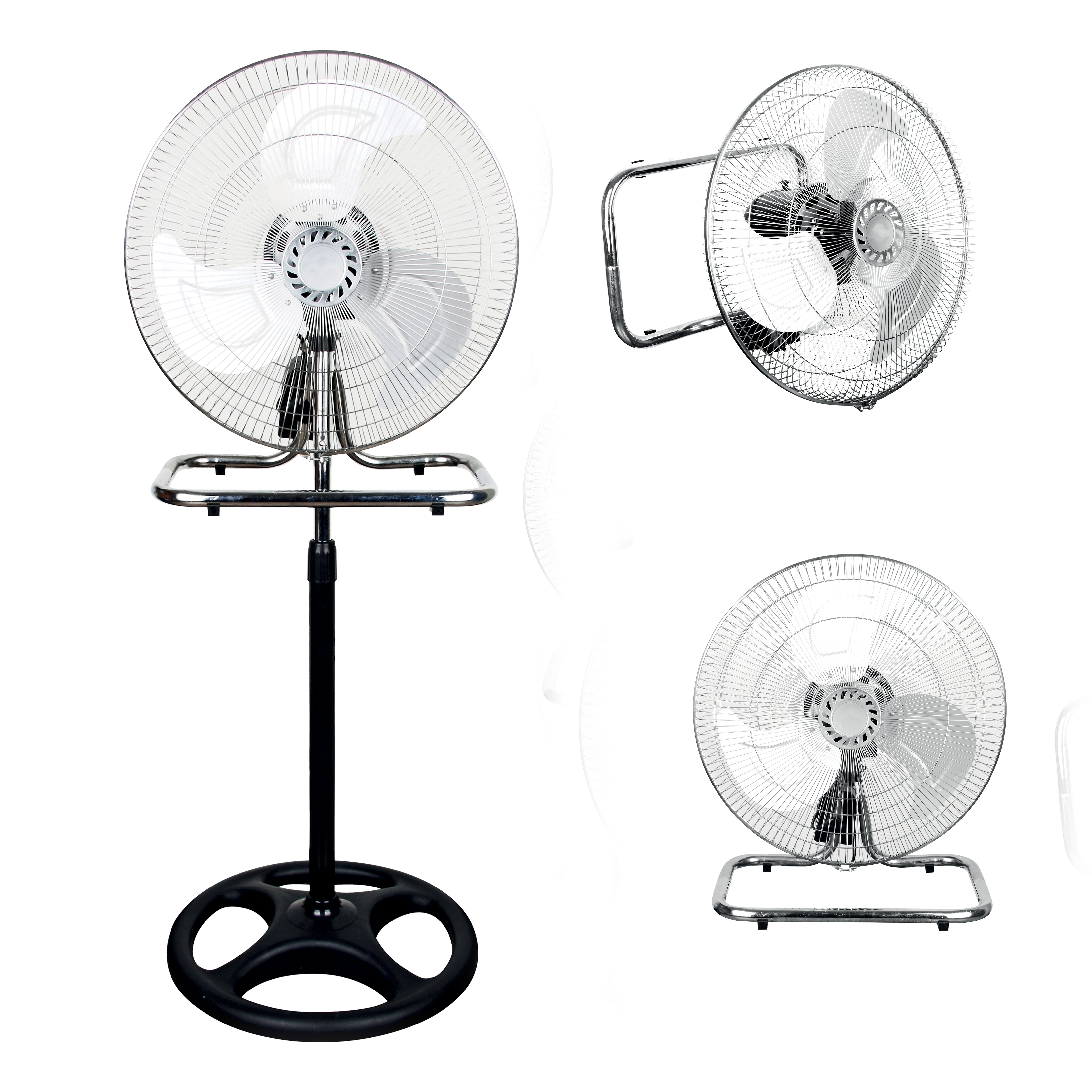 Ventilatore a piantana 3 in 1 da tavolo a parete da terra con base in metallo 80W Trio Niklas