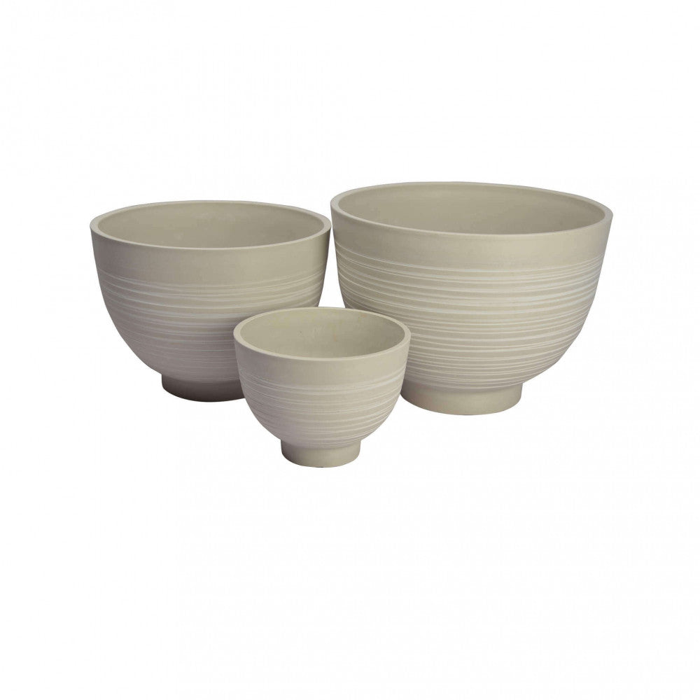 Vaso largo basso da giardino in fibra di argilla Ø45x32 cm Agapanto