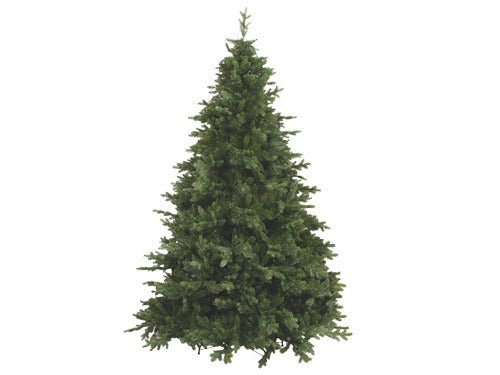 Albero di natale abete folto verde in PVC con struttura ad incastro e base in metallo Courmayeur Deluxe