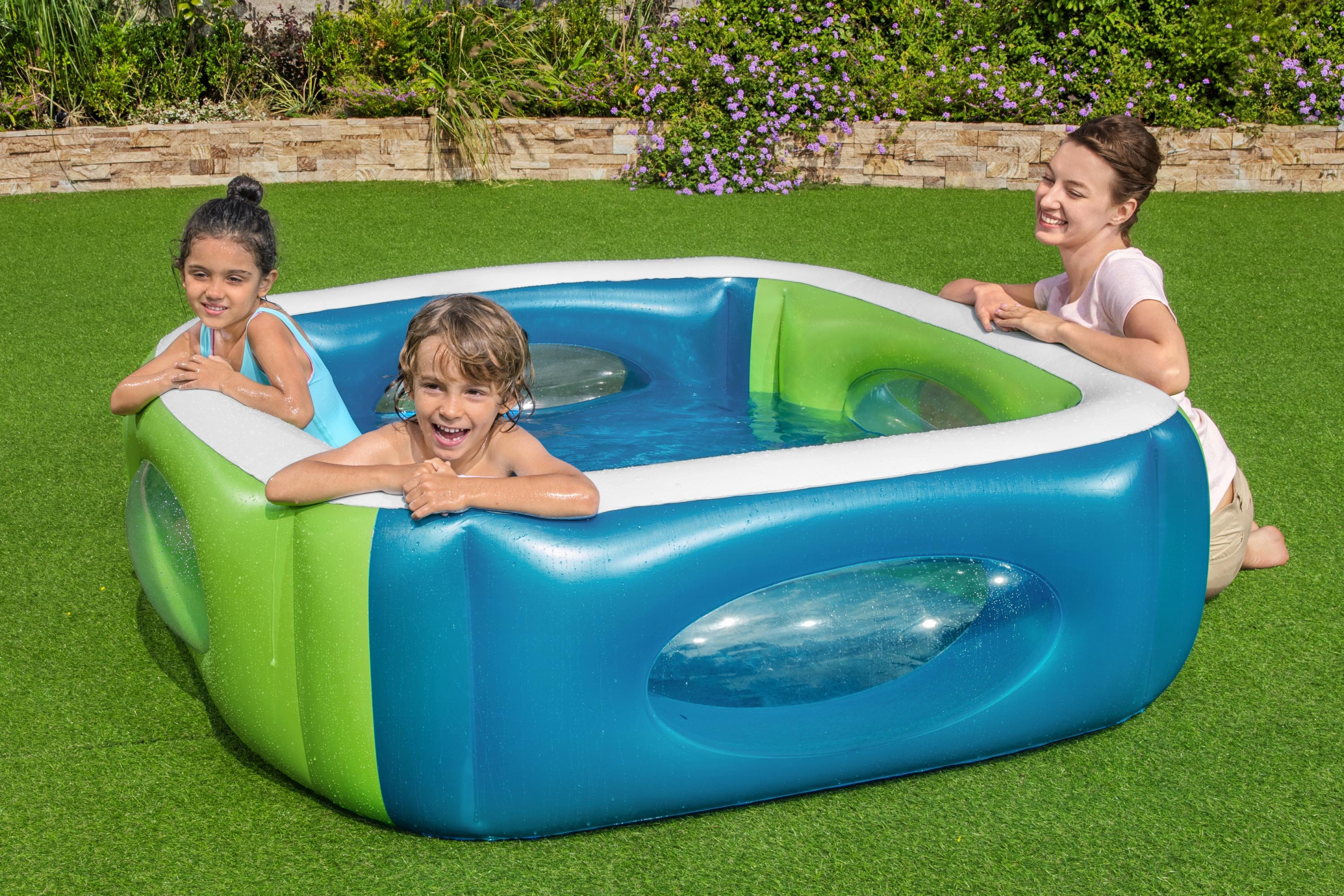 Piscina gonfiabile quadrata con oblò  Window BestWay 51132