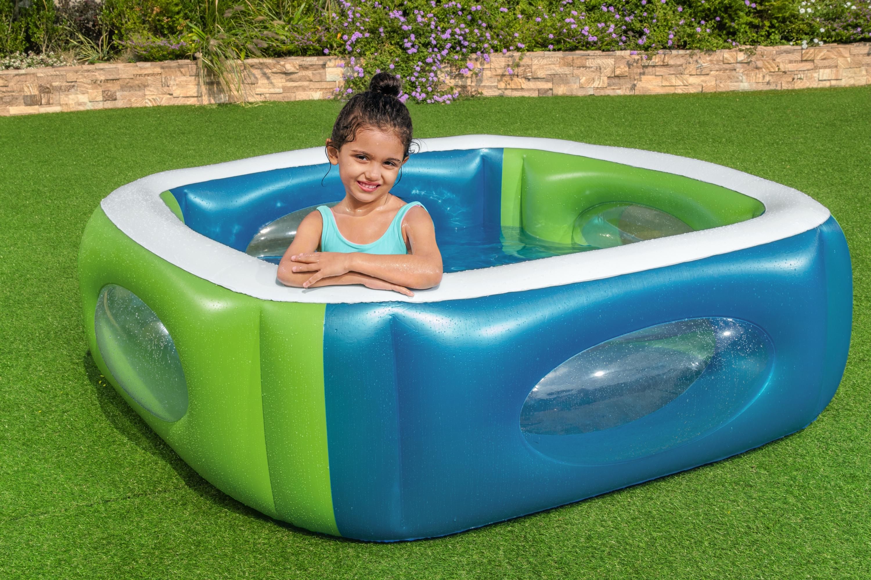 Piscina gonfiabile quadrata con oblò  Window BestWay 51132