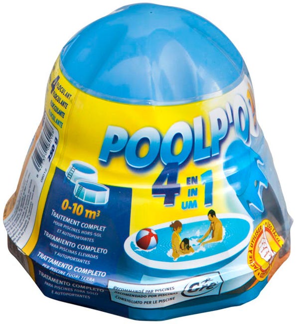 Poolp'o Trattamento acqua 10mc 4 azioni cloro antialghe flocculante 08012L