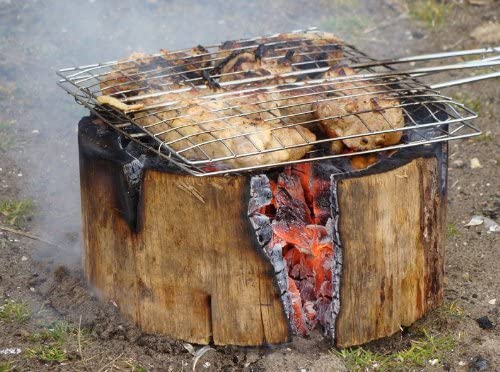 Barbecue kit accendifuoco griglia pronta in legno naturale di ontano a carbone usa e getta Ecogrill El Gaucho Take Away