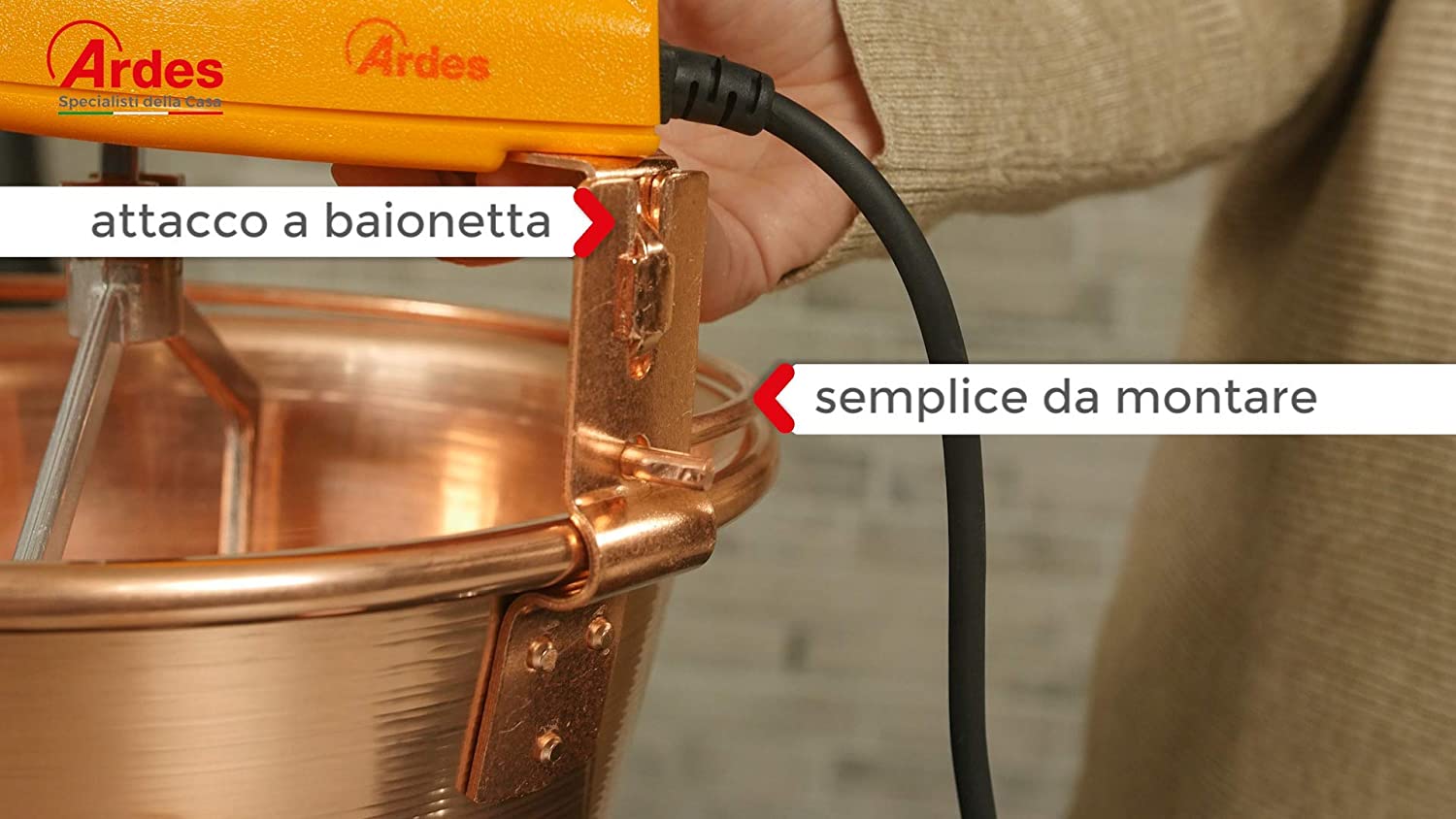 Paiolo elettrico in rame per polenta e marmellate Ardes