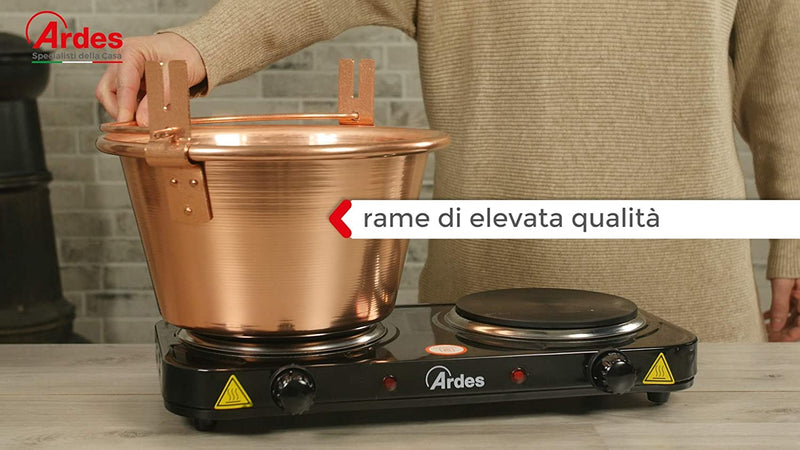 Paiolo elettrico in rame mescolatore per polenta e marmellate Ardes