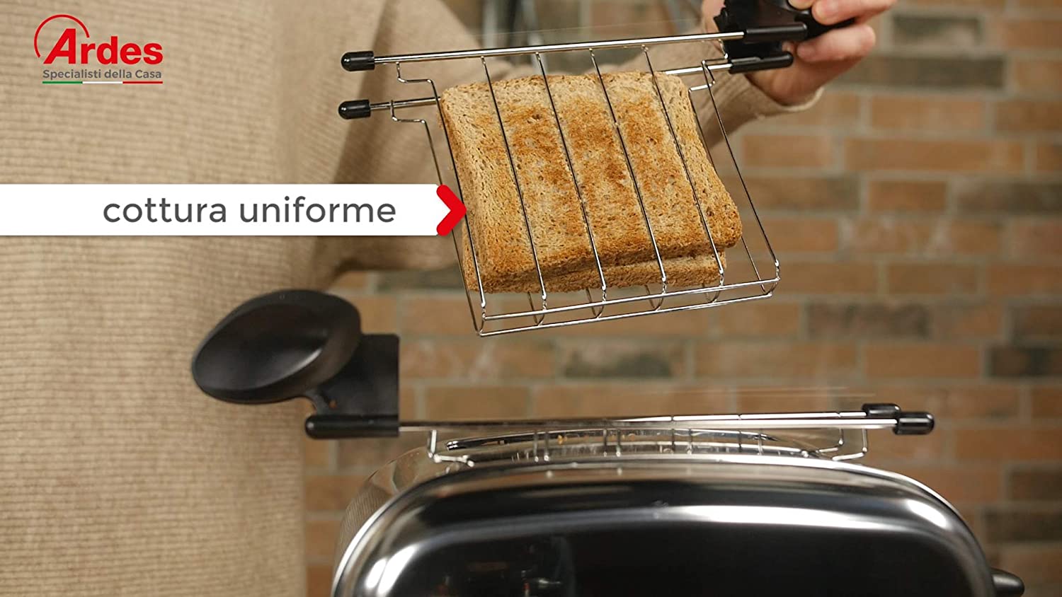 Tostapane tostiera 2 fette i acciaio inox Tosto AR 1T30 Ardes