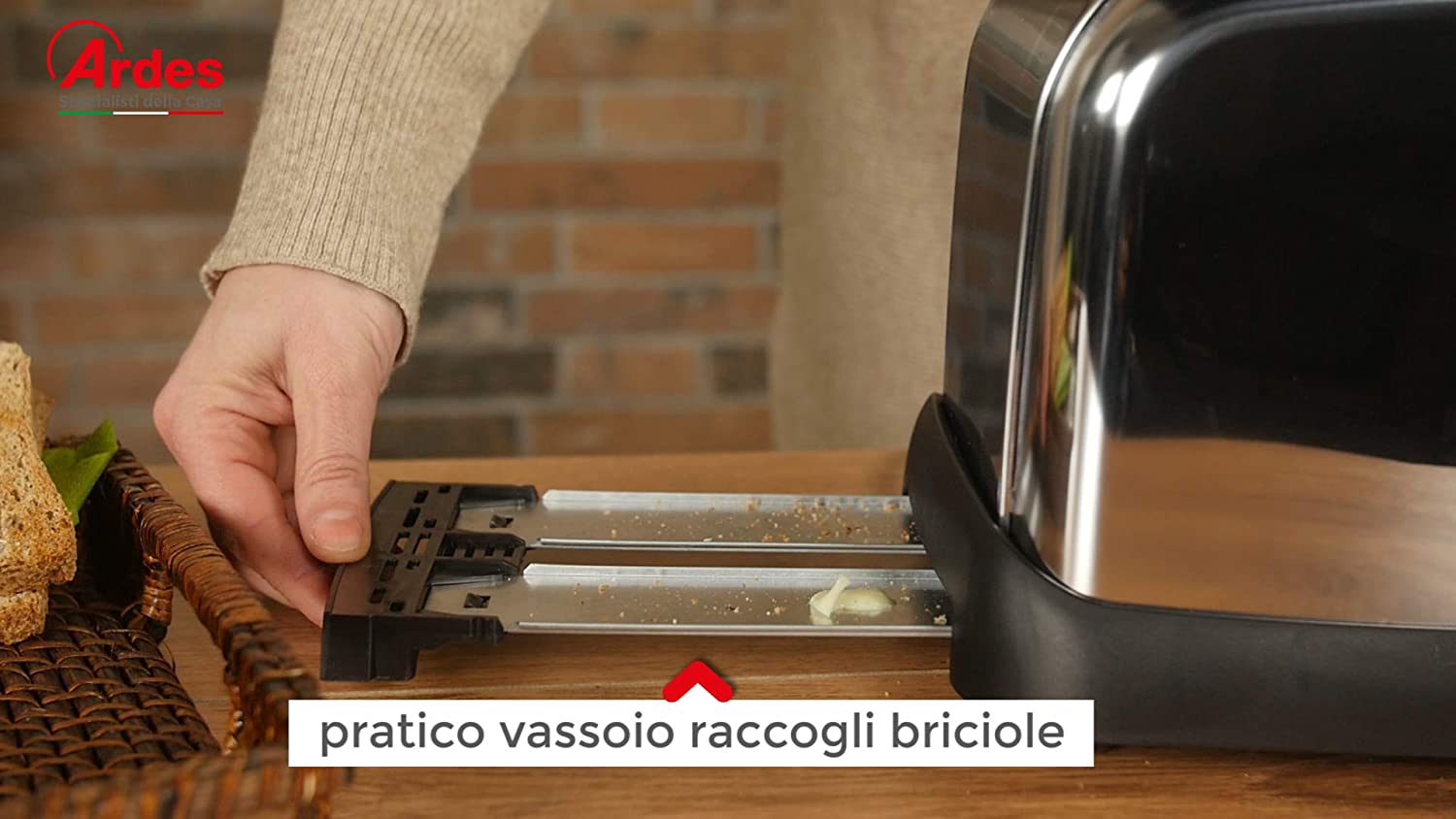 Tostapane tostiera 2 fette i acciaio inox Tosto AR 1T30 Ardes