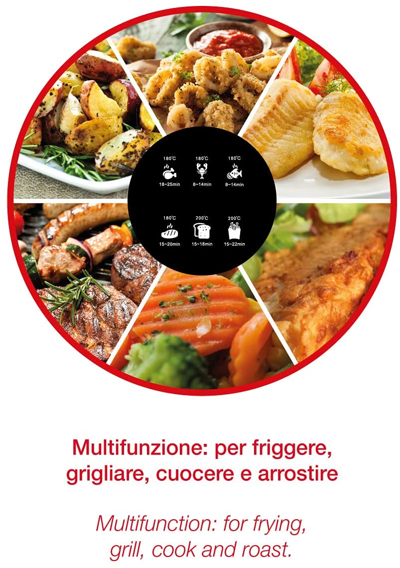 Friggitrice ad aria senza olio 5 litri Eldorada Maxi Ardes AR1K33
