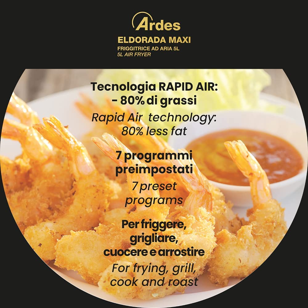 Friggitrice ad aria senza olio 5 litri Eldorada Maxi Ardes AR1K33