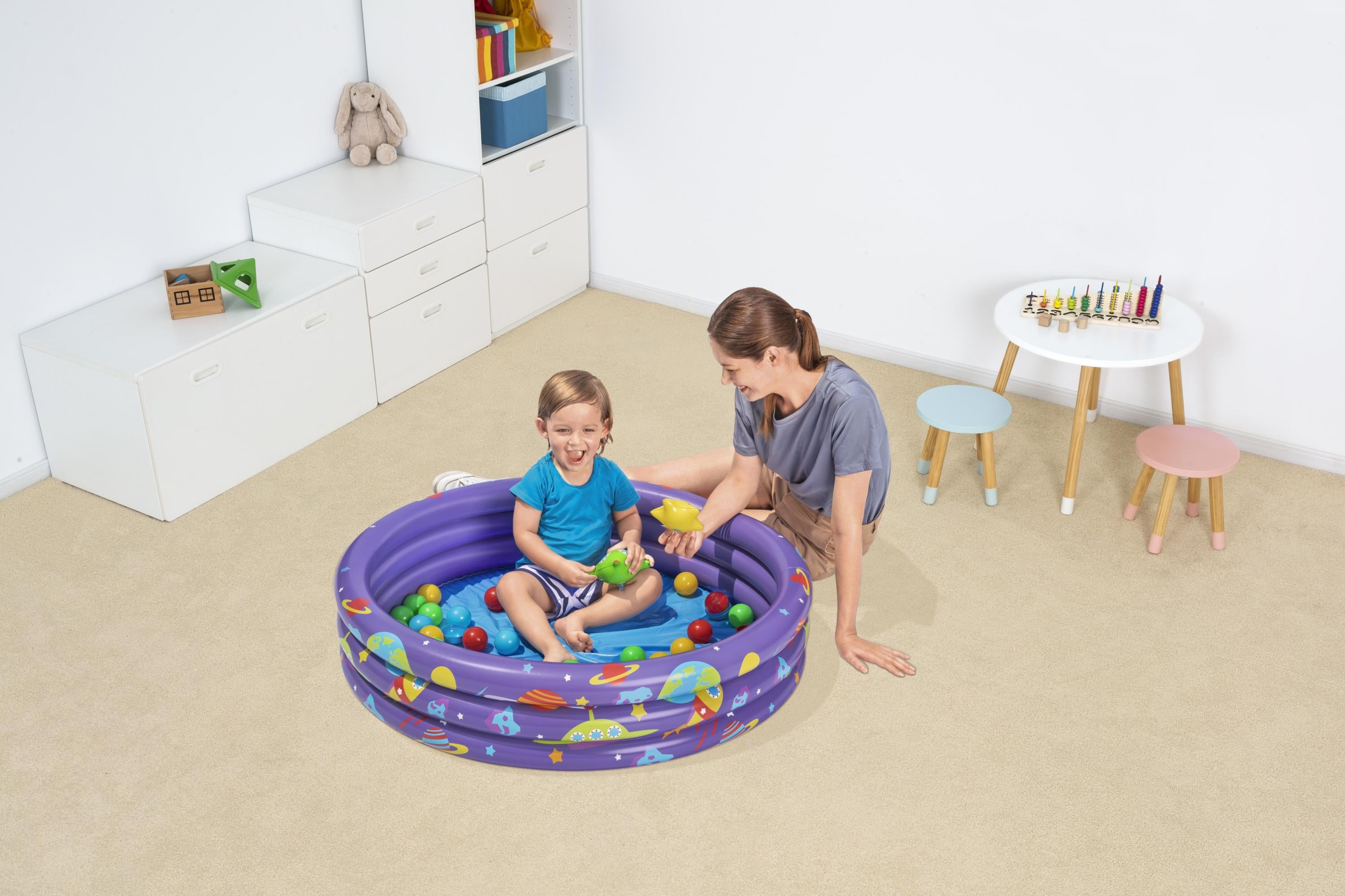 Piscina gonfiabile tonda con 46 palline e giochi a sorpresa BestWay 52466