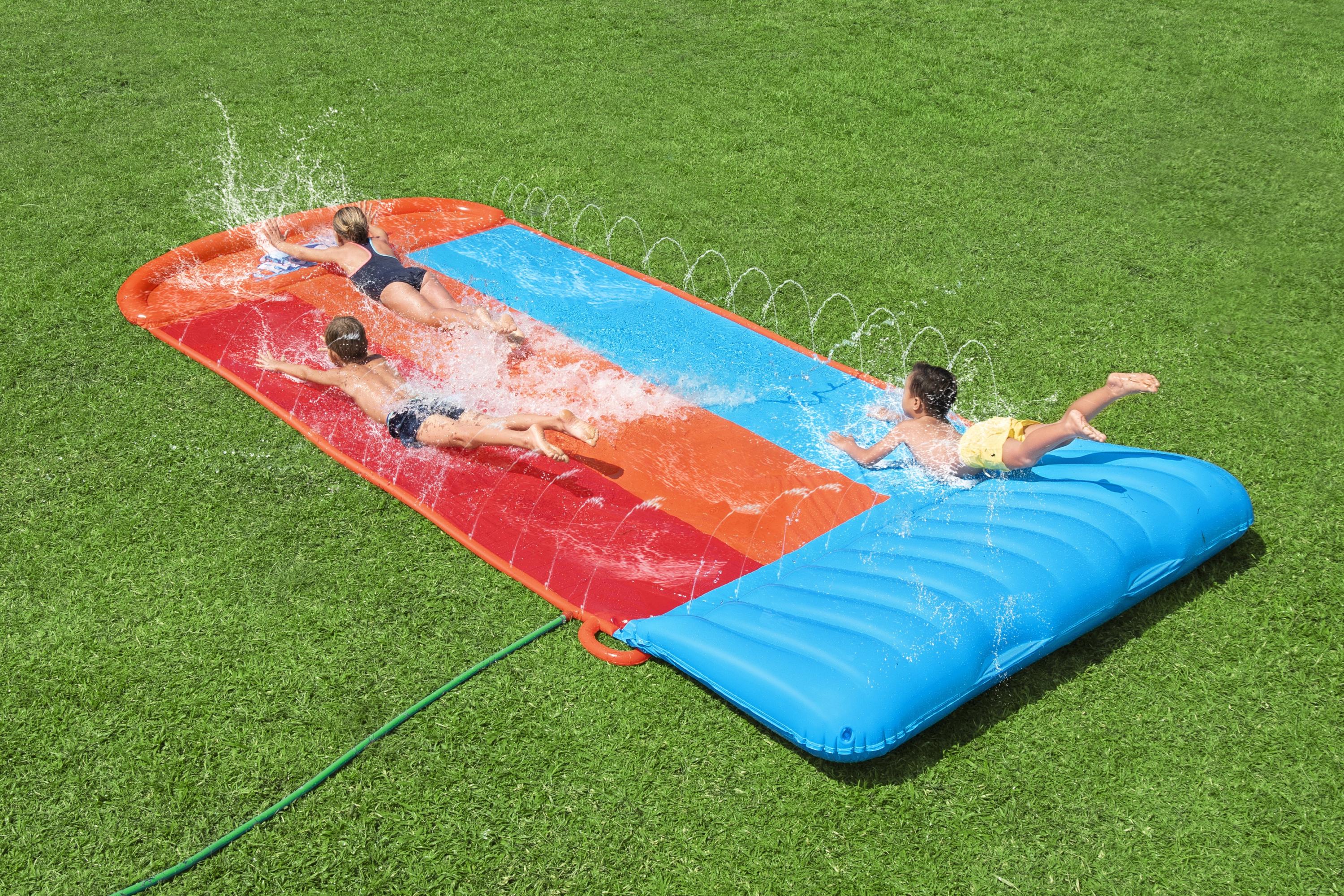 Scivolo triplo gonfiabile H2OGO Tsunami Splash Ramp 488 cm Bestway 52479