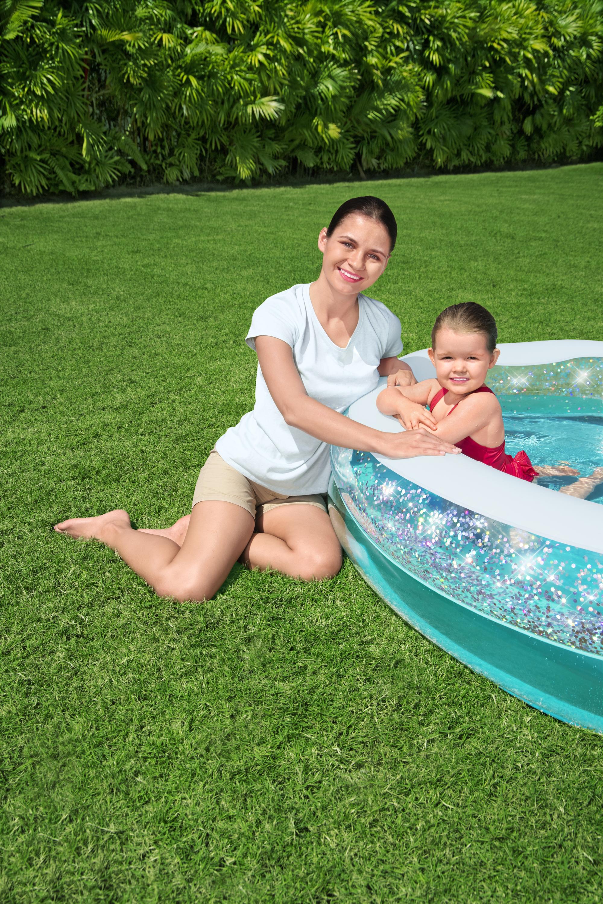 Piscina gonfiabile conchiglia 2 anelli con glitter BestWay 52489