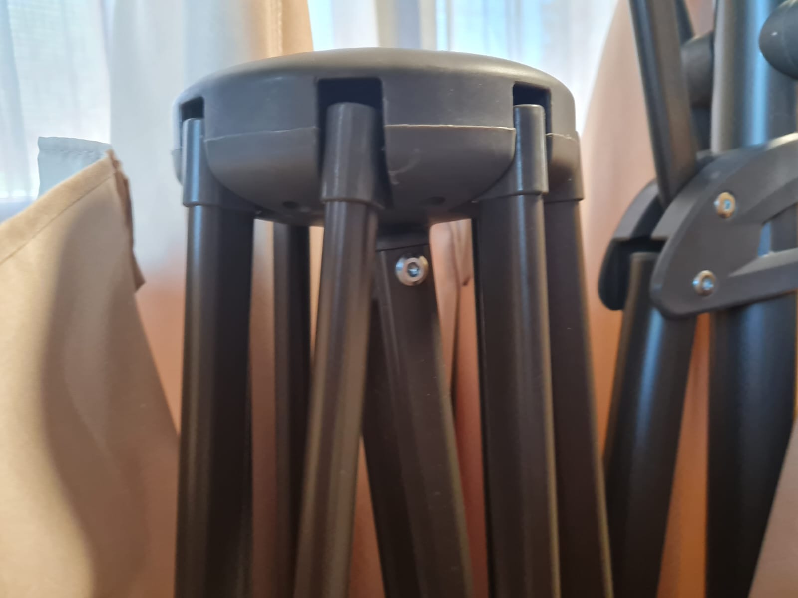 Ombrellone laterale Push up in acciaio 250x250 cm Beige Garden Deluxe Collection