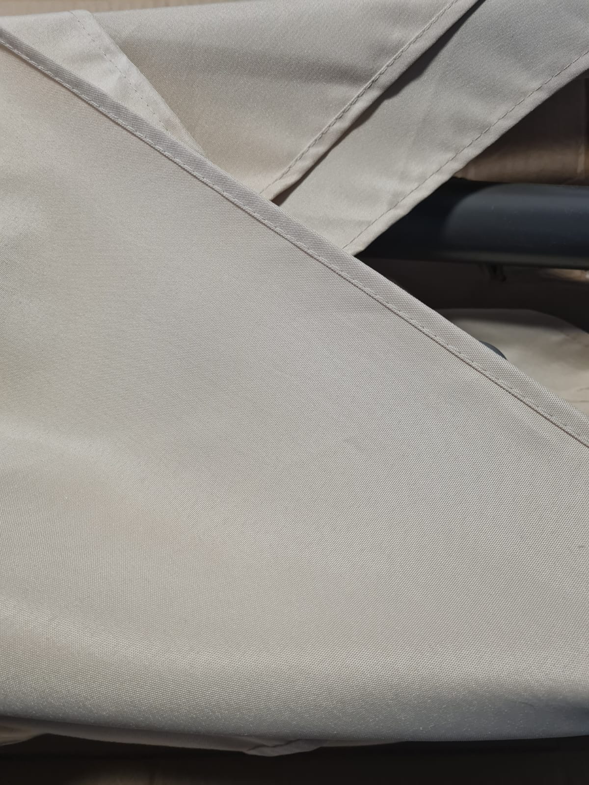 Ombrellone laterale Push up in acciaio 250x250 cm Beige Garden Deluxe Collection