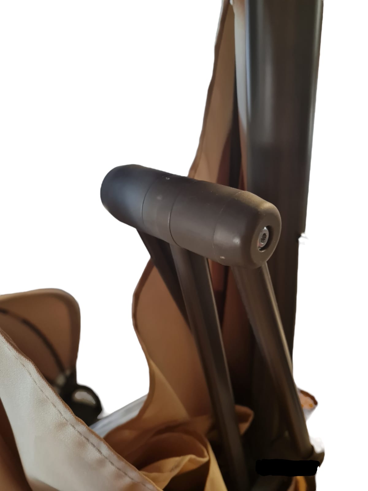 Ombrellone laterale Push up in acciaio 250x250 cm Beige Garden Deluxe Collection