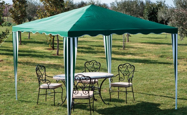 Gazebo Tropikana 300x300 cm telo in poliestere verde bianco arredo giardino