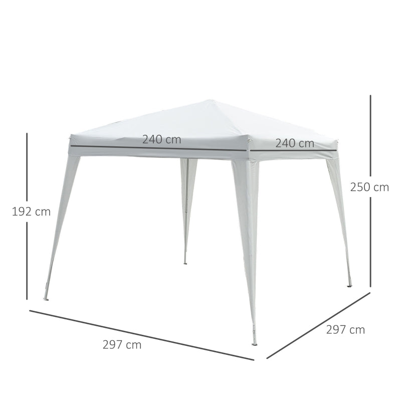 Gazebo 3x3 m in acciaio con telo in polietilene bianco Oasis