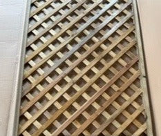 Fioriera in legno con pannello 180x90 cm grigliato a rombi e vaso portafiori da giardino Azalea