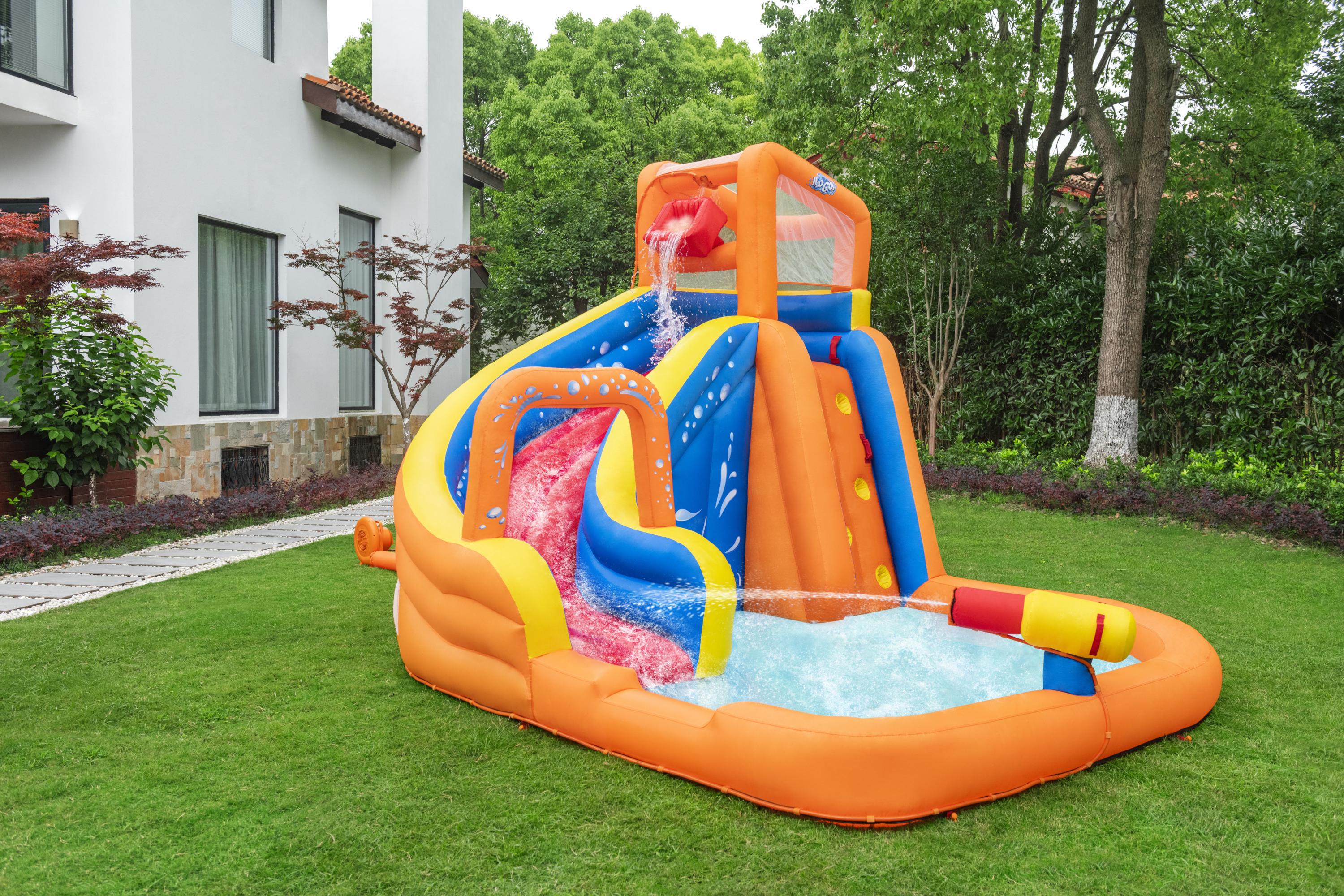 Parco giochi gonfiabile H2OGO scivolo ed arrampicata Turbo Splash Bestwa