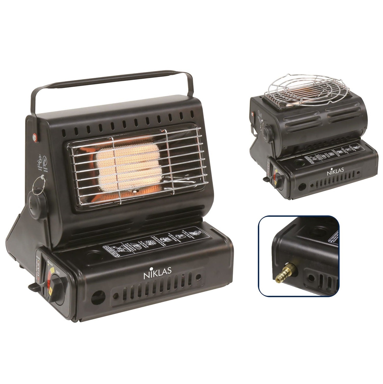 Copia del Stufetta fornello gas gpl butano portatile 2in1 riscalda e cucina caldo d'asporto Niklas