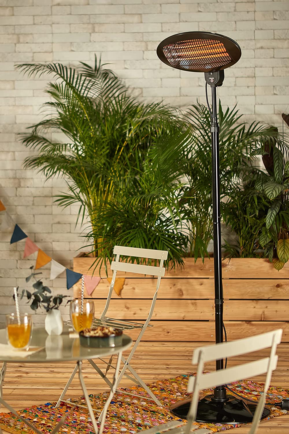 Stufa riscaldatore alogena elettrica su piantana Niklas Raggio di Sole