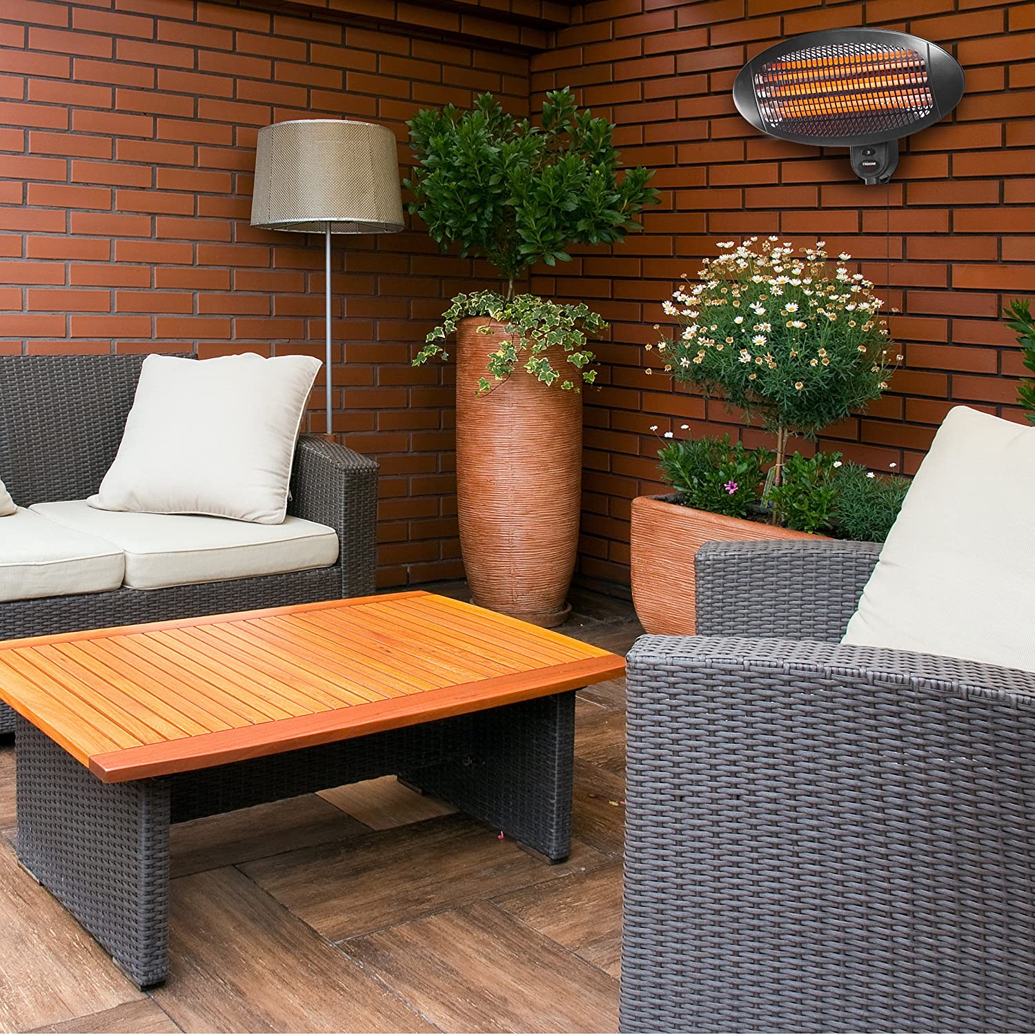 Stufa riscaldatore alogena elettrica su piantana Niklas Raggio di Sole