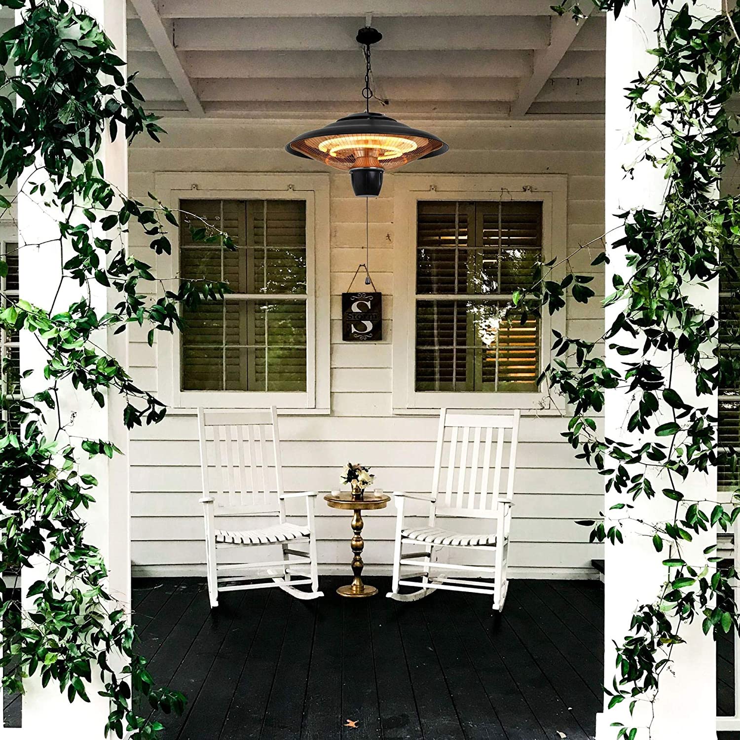 Stufa alogena elettrica da soffitto 1500 W Raggio di Sole Ufo Niklas