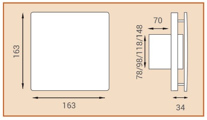 Aspiratore assiale elettrico per muro con apertura e chiusura automatica VMC 15W Levante