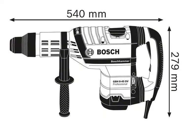 Trapano Martello Perforatore 1.500W con attacco SDSmax BOSCH Professional GBH8-45DV