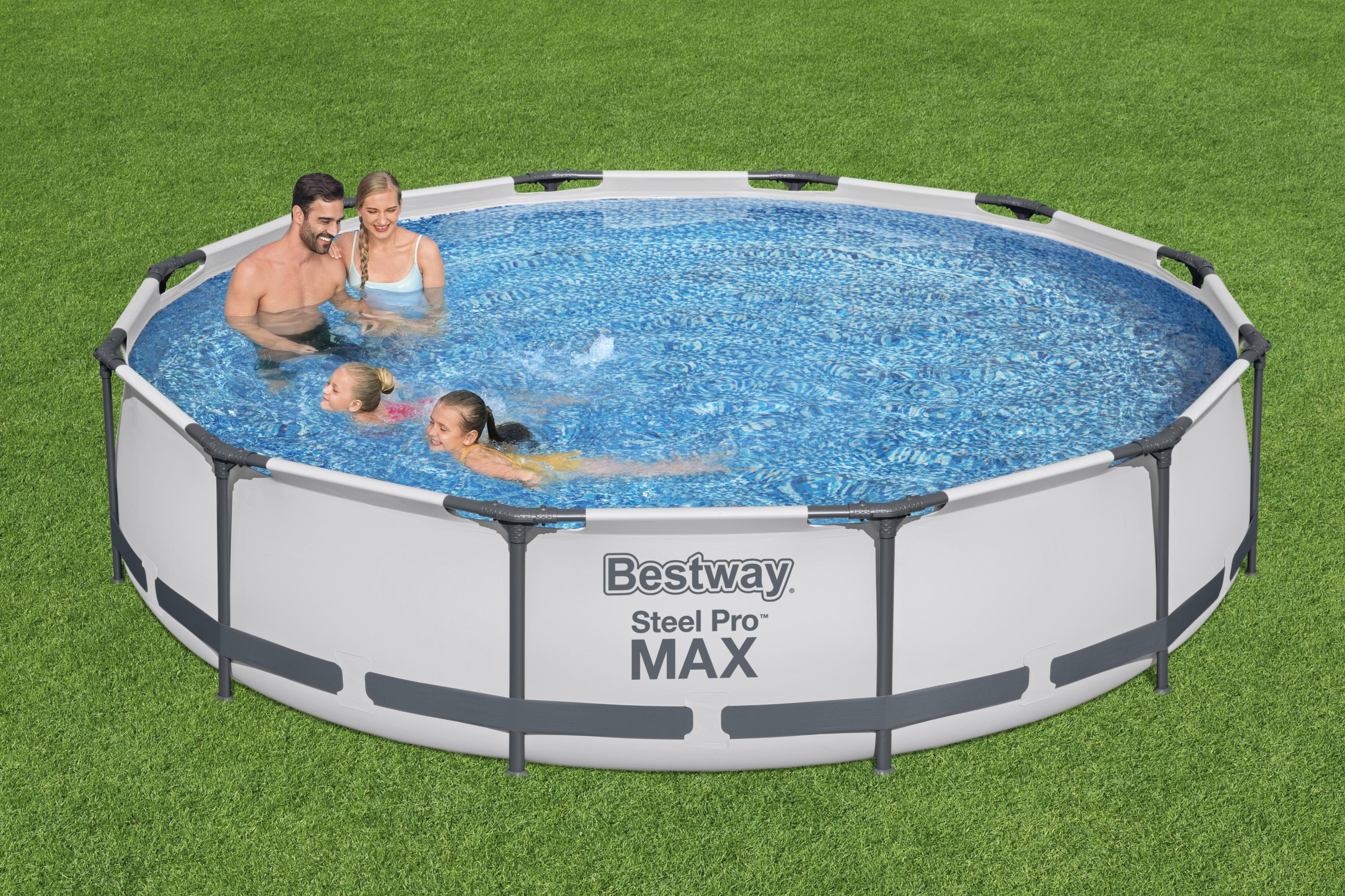 Piscina con struttura rotonda Steel Pro MAX 366x76 cm Bestway 56416