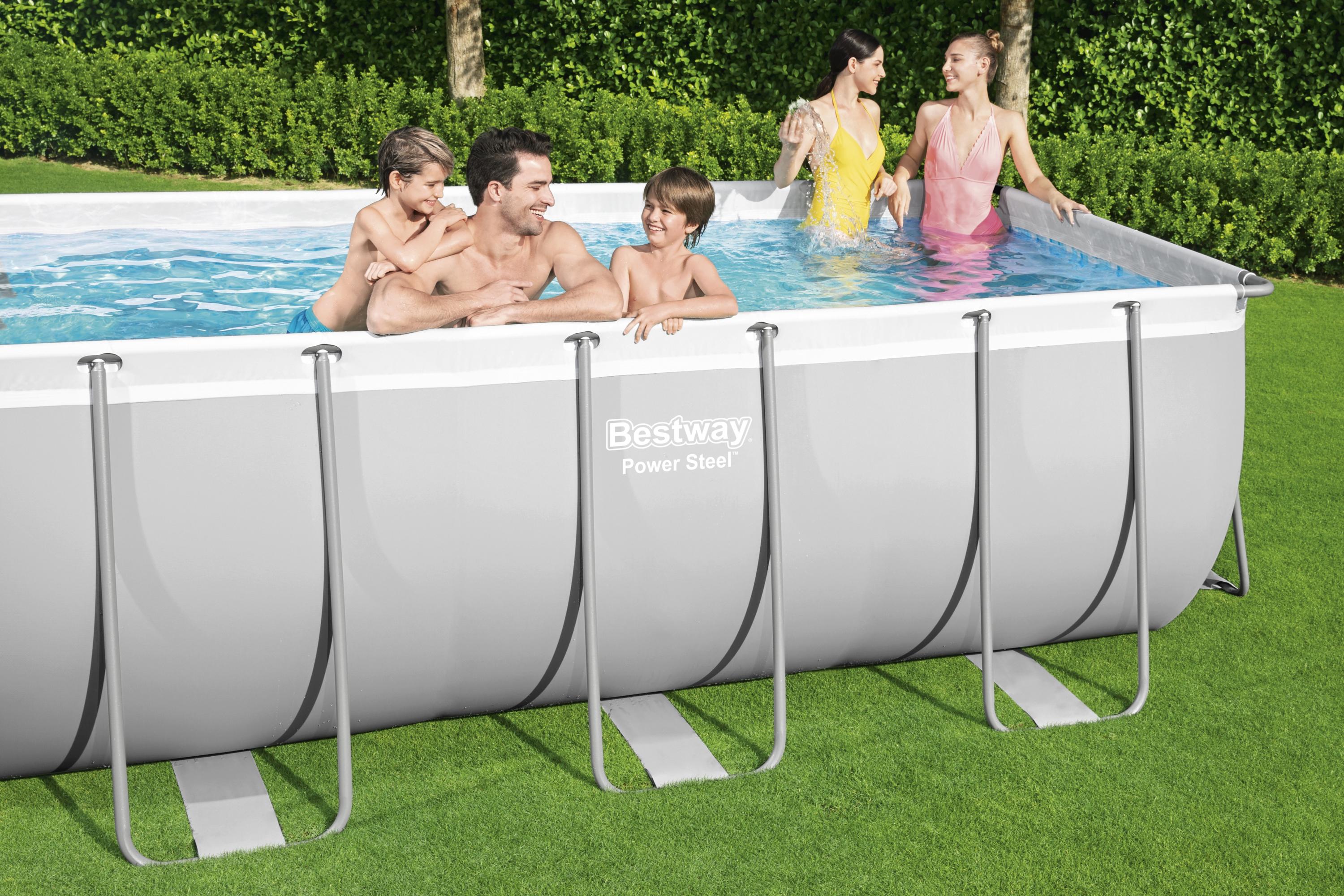 Piscina Power Steel Frame Rettangolare 412x201x122 cm Bestway 56456