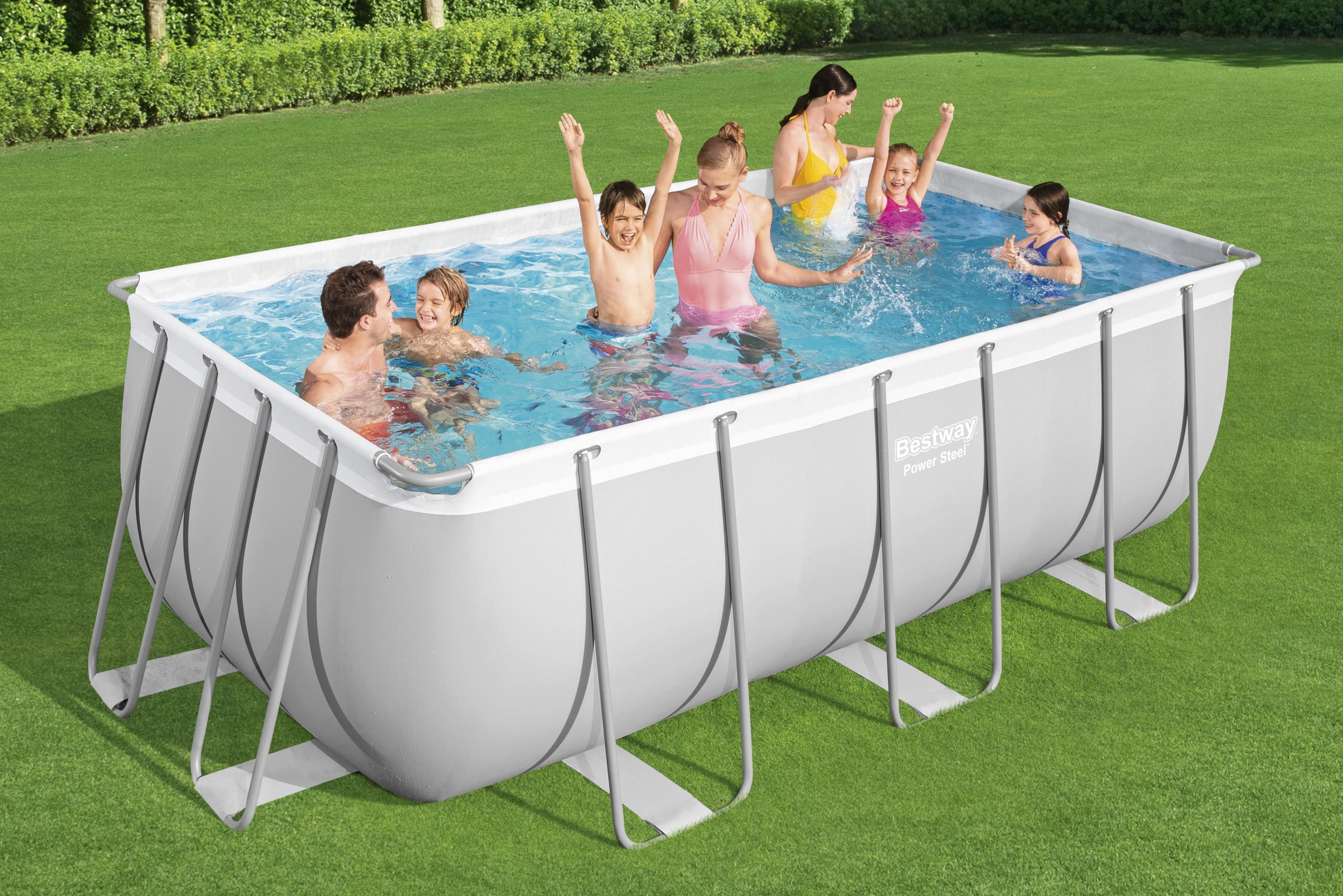 Piscina Power Steel Frame Rettangolare 412x201x122 cm Bestway 56456