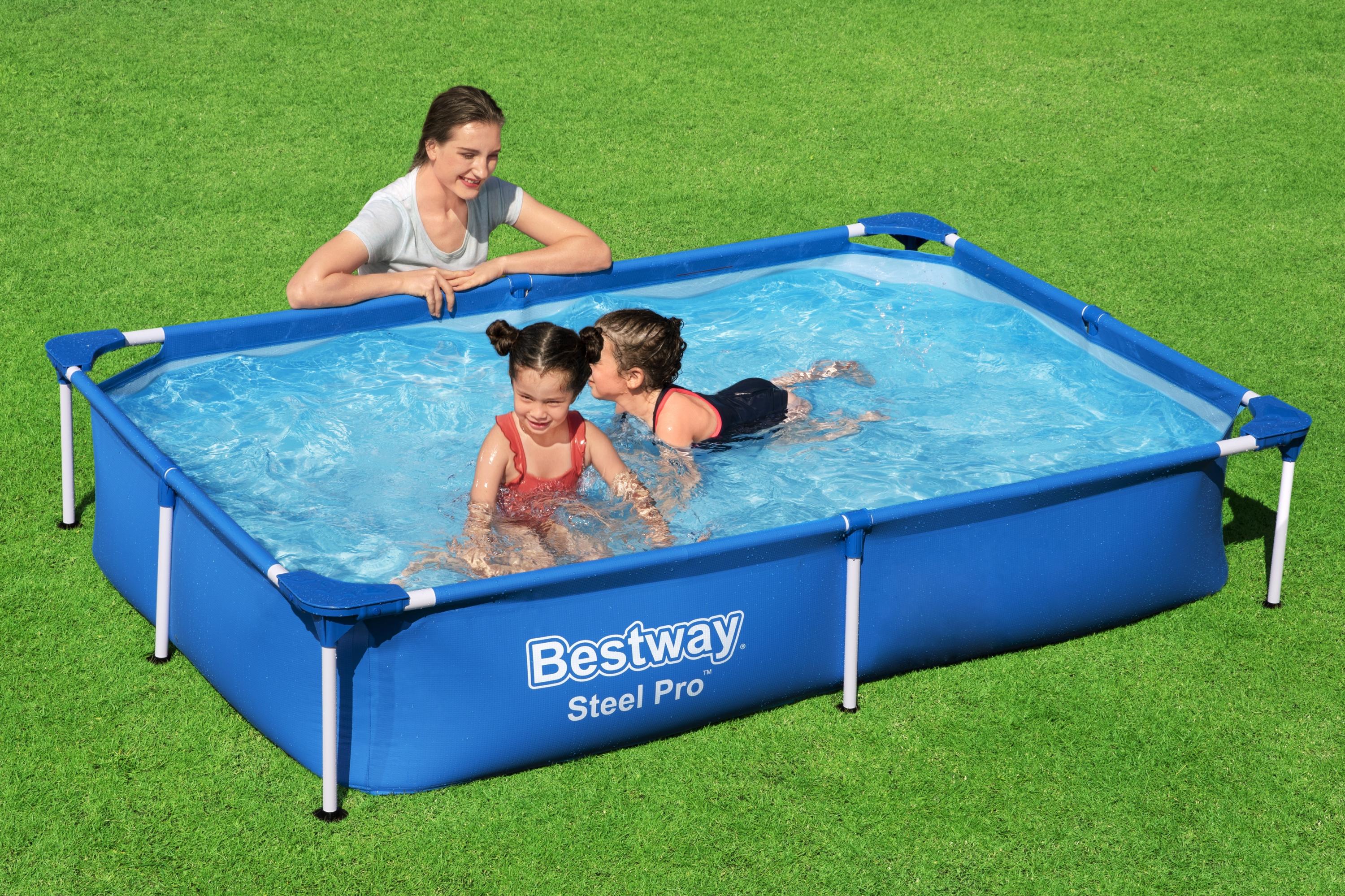 Piscina Steel Pro Frame Rettangolare Cm 221X150X43 Bestway 56401