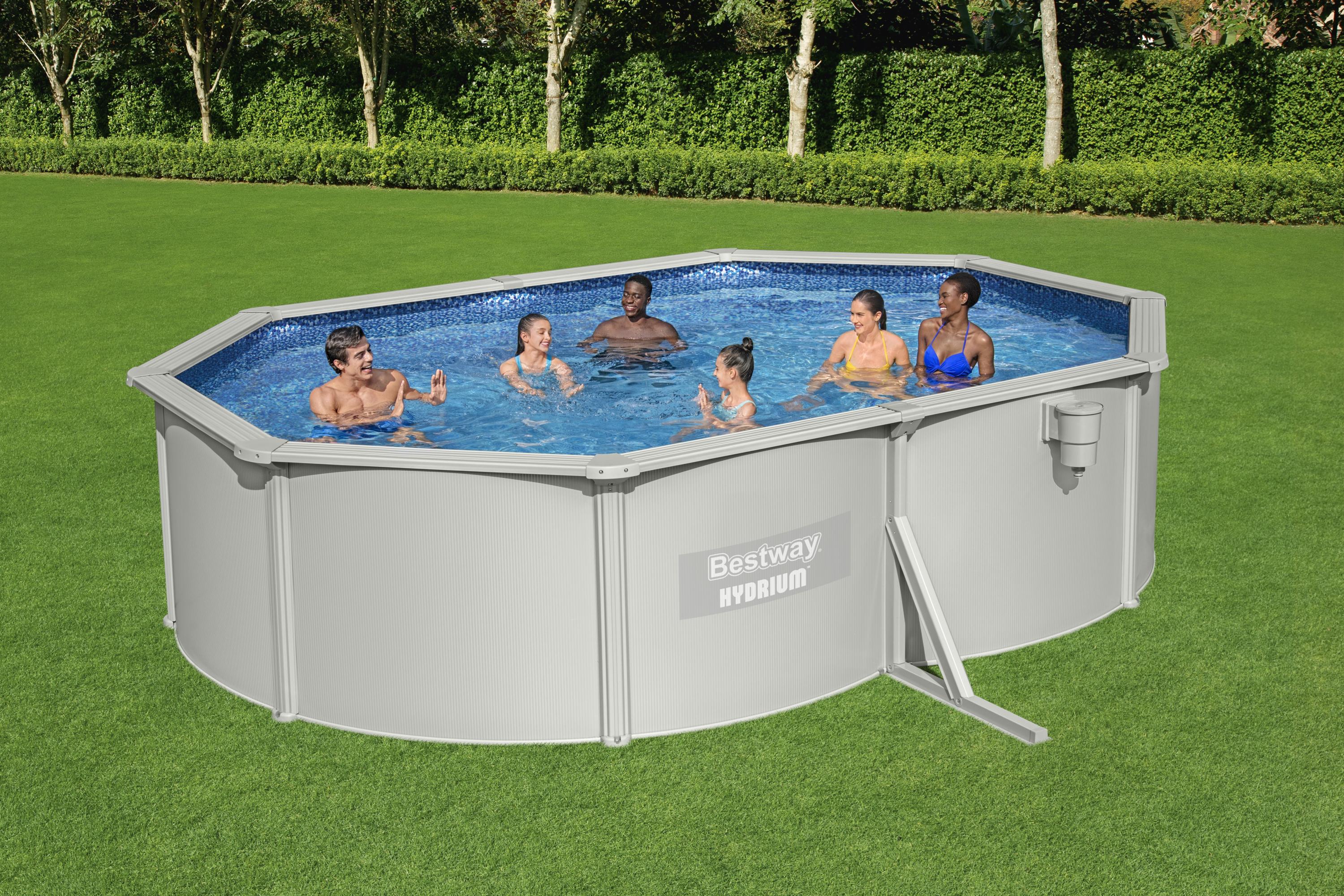 Piscina in acciaio fuori terra ovale Hydrium 500x360x120 cm Bestway 56586