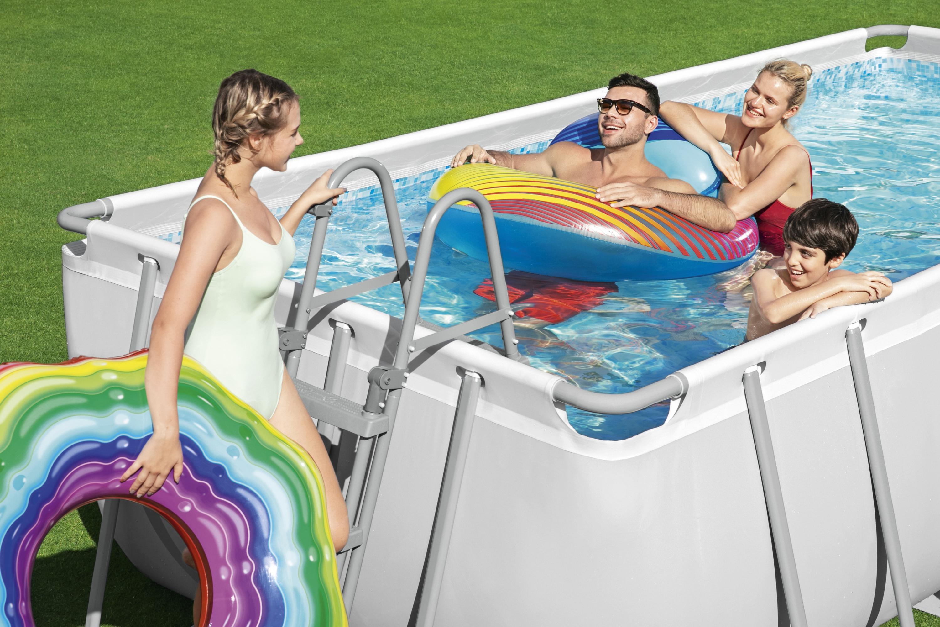 Piscina Power Steel Rettangolare cm 488X244X122 Bestway 56670