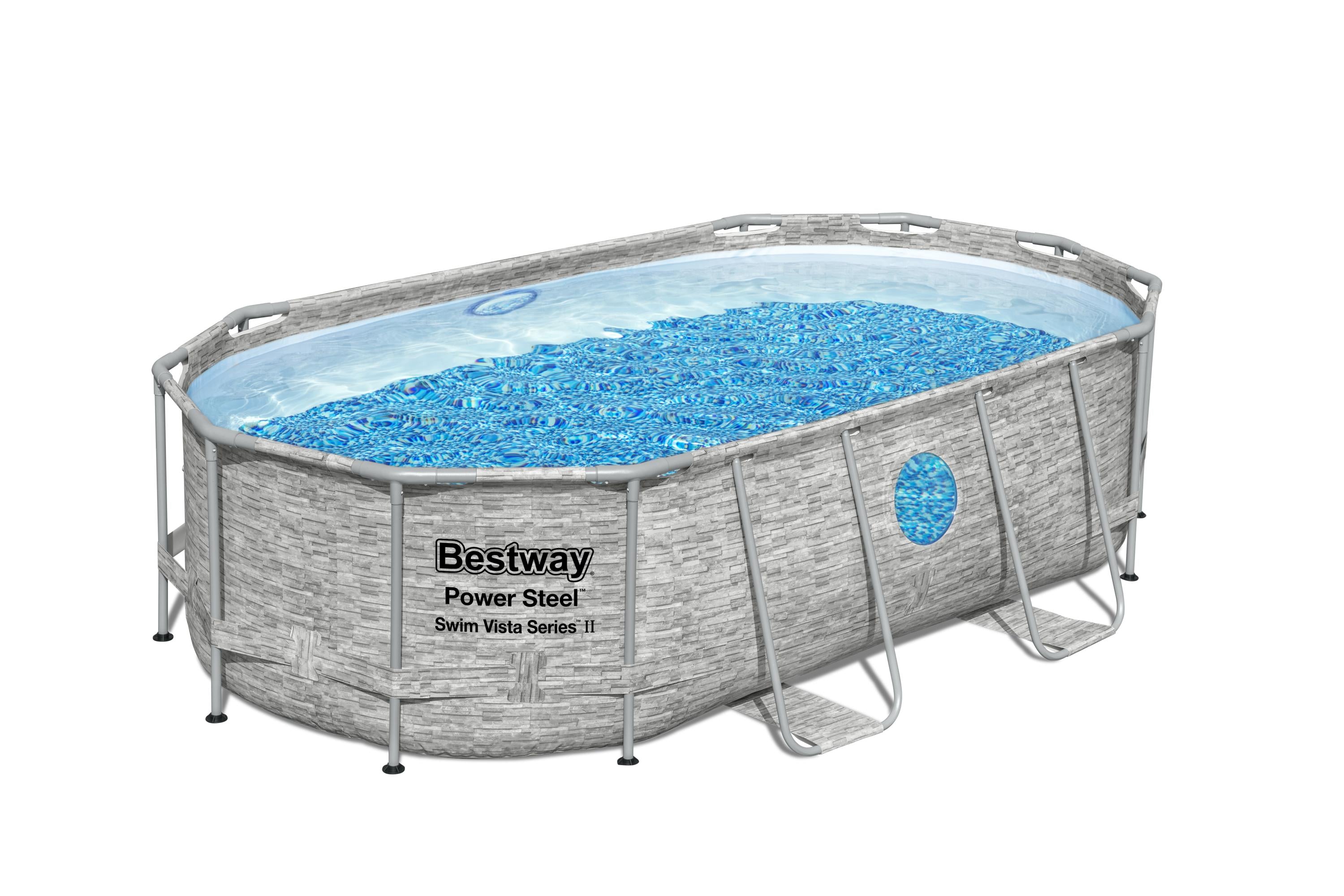 Piscina Power Steel Swim Vista Series II Ovale effetto marmo con Oblò Bestway 56714