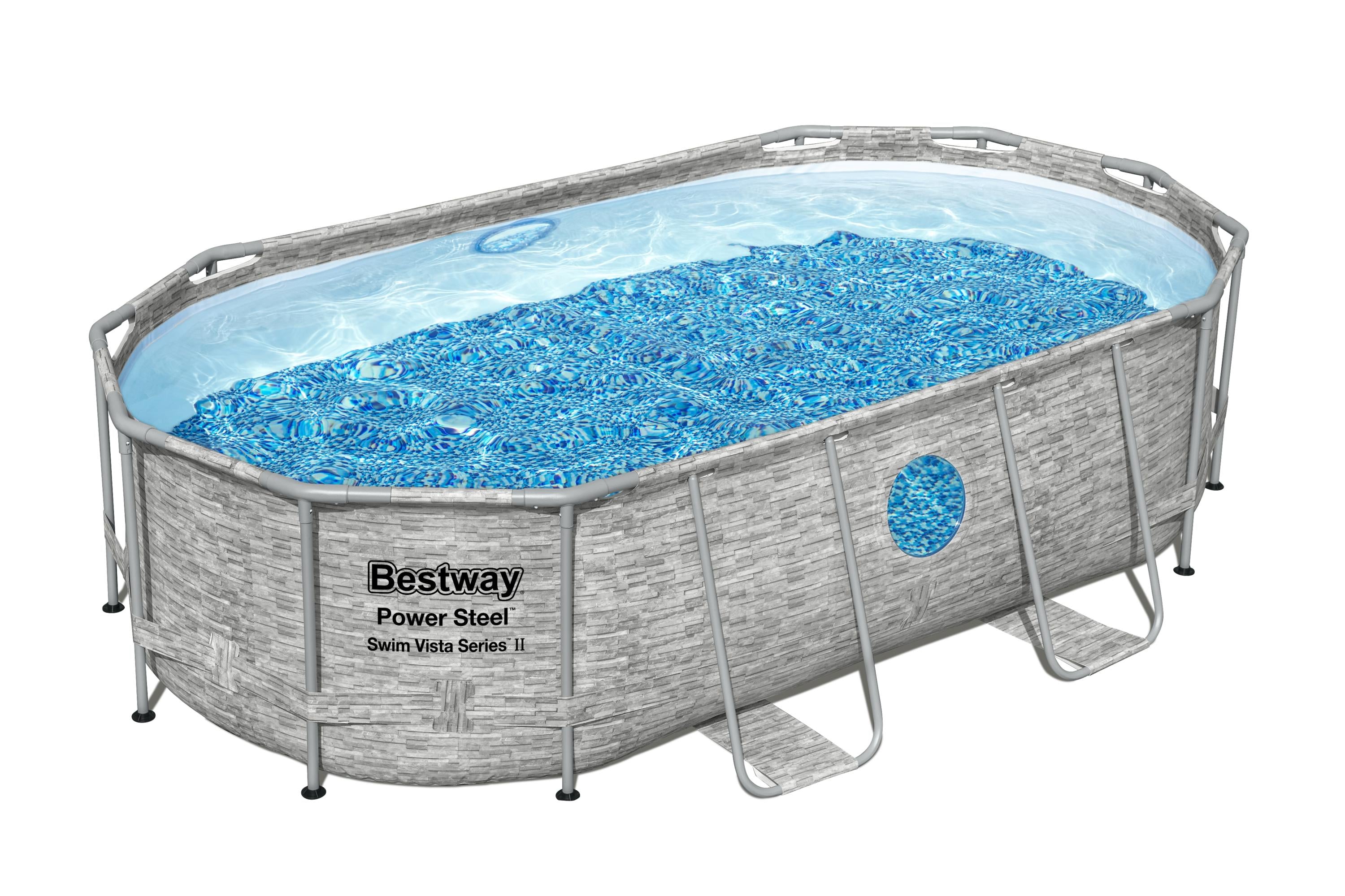 Piscina Power Steel Swim Vista Series II Ovale effetto marmo con Oblò Bestway 56714
