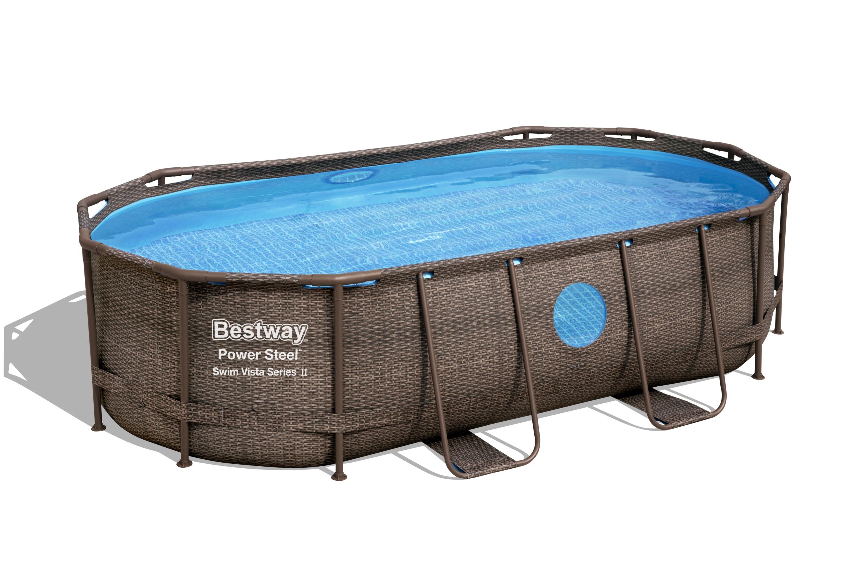 Piscina Power Steel Swim Vista II Series Ovale Con Oblò 427X250X100 cm Bestway 56714