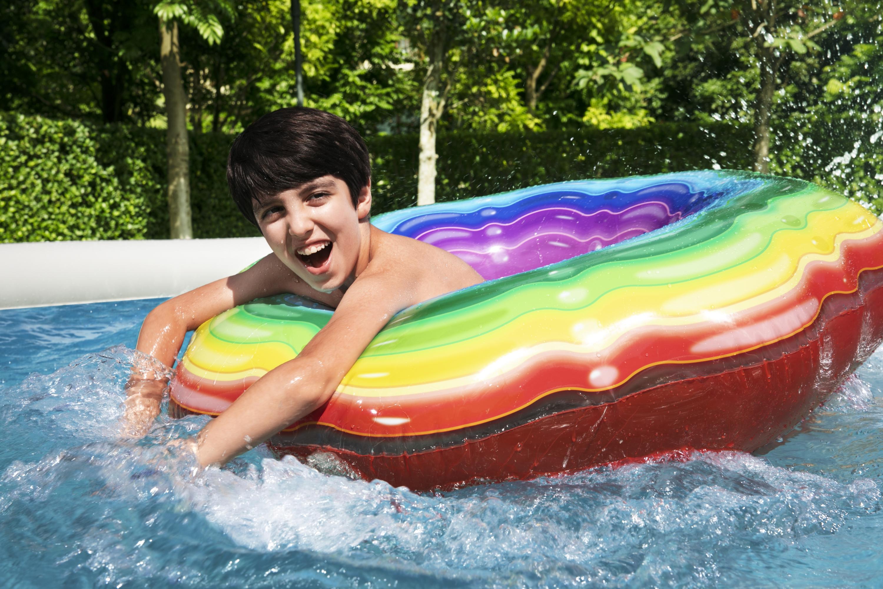 Piscina con Anello Tonda Autoportante 396x84 cm Rattan Grigio fast set Bestway 57376